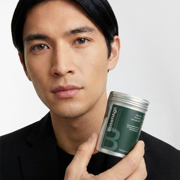 BasenAgil Produktdose mit jungem Mann Lifestyle