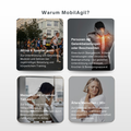 MobilAgil – Warum MobilAgil? Zielgruppen: Aktive, Sportler, Sitzende Tätigkeit, Ältere Menschen 50+