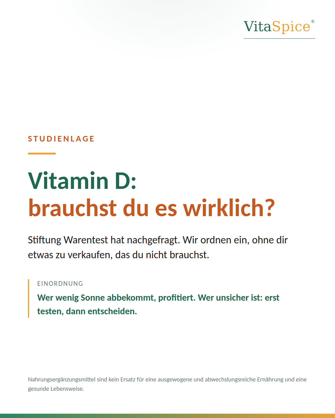 Vitamin D: Brauchst du es wirklich?