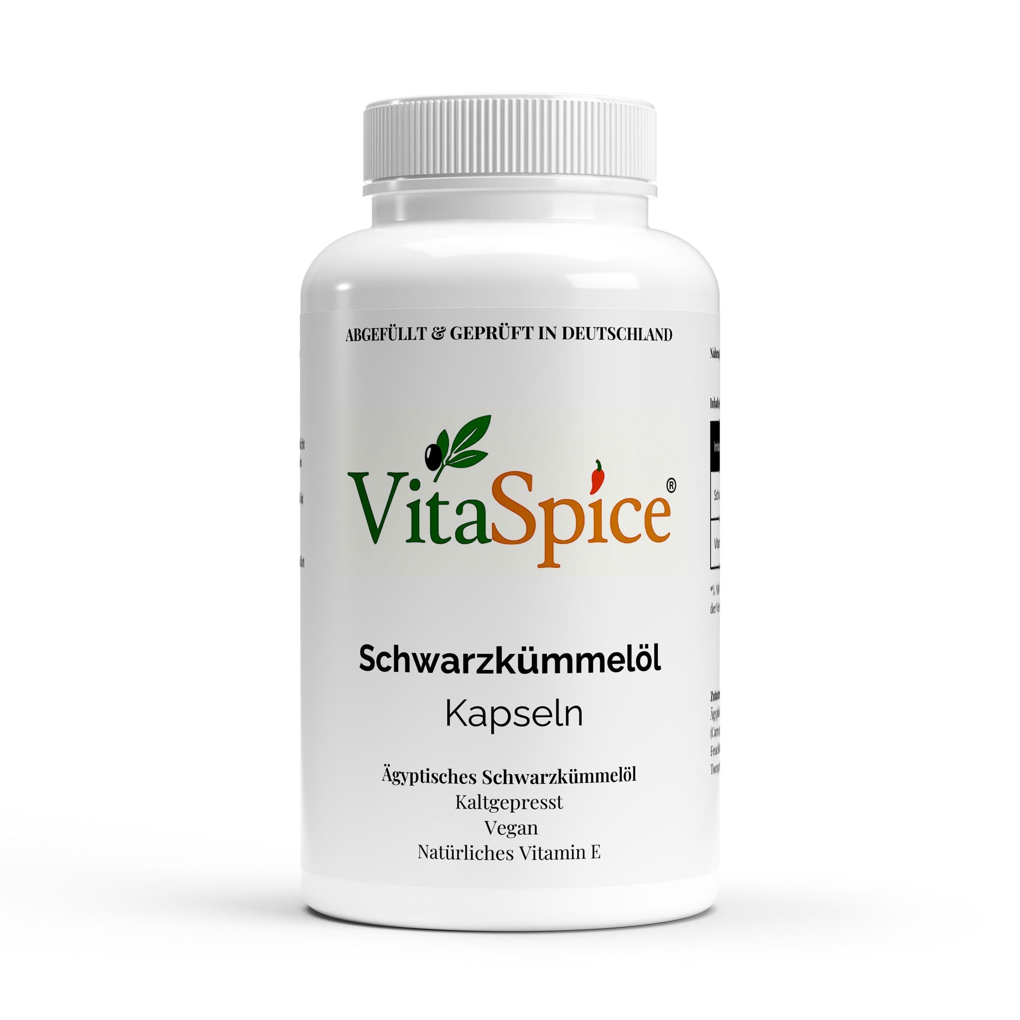 Ägyptisches Schwarzkümmelöl Flasche Vorderseite - Kaltgepresst aus Ägypten