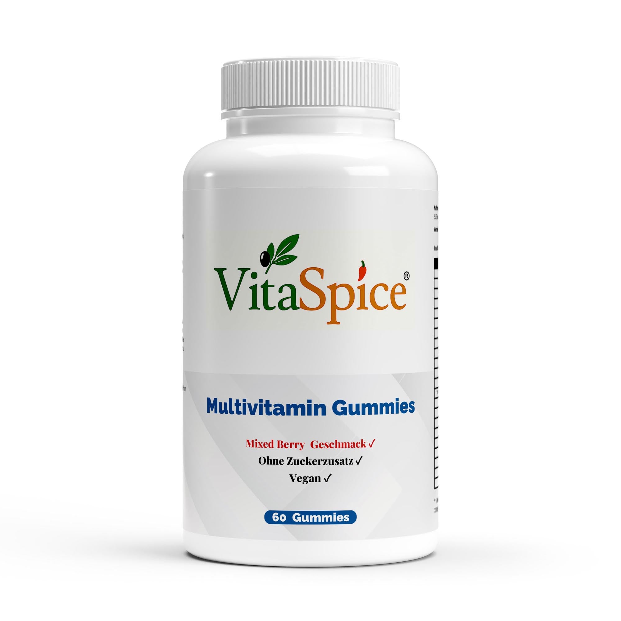 Premium Multivitamin + Mineral Gummies 60 Stück Vorderseite - Vegane Fruchtgummis
