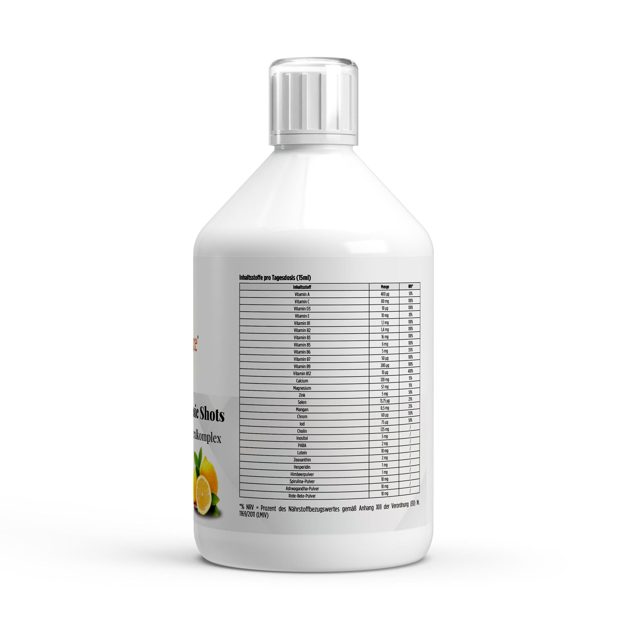 Multivitamin Basic Shots Inhaltsstoffe - Vitamine und Mineralstoffe Übersicht