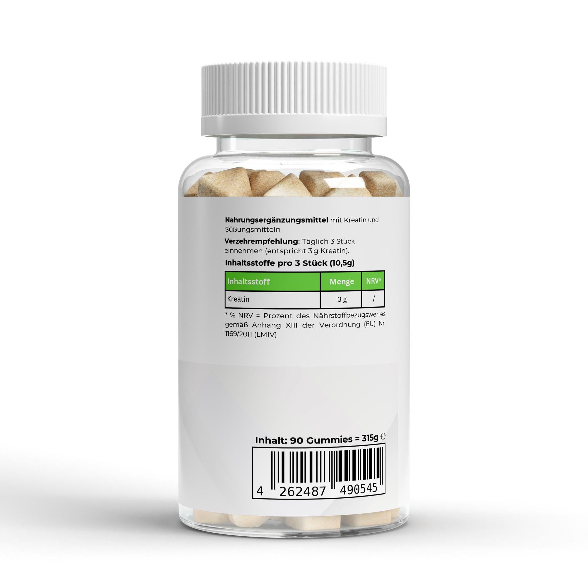 Premium Kreatin Gummies Inhaltsstoffe - Creapure Monohydrat Übersicht