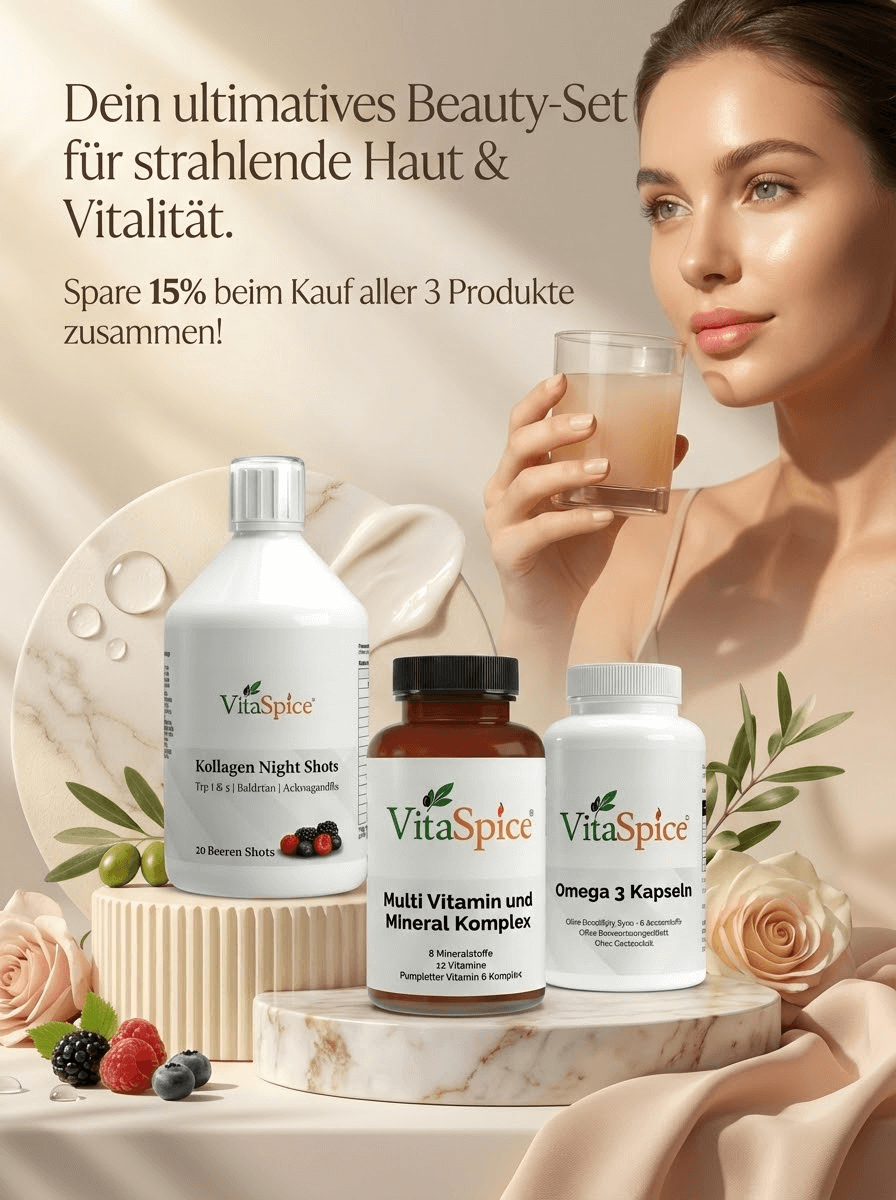 VitaSpice Beauty Bundle Angebot - Kollagen, Biotin und Hyaluronsäure für Haut, Haare und Nägel