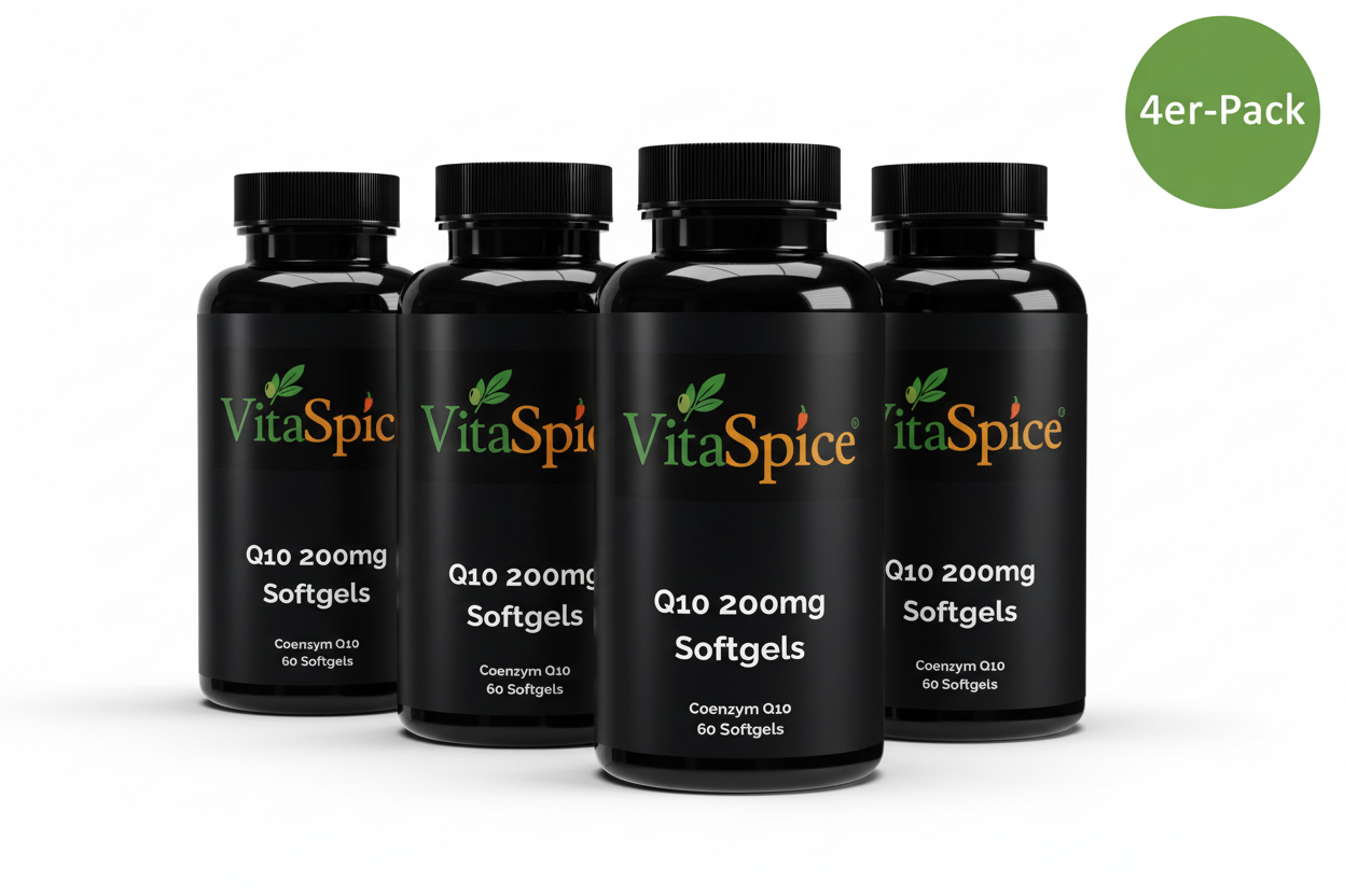 Coenzym Q10 200mg 4er-Pack Bundle - 4 Monate Vorrat mit 20% Mengenrabatt