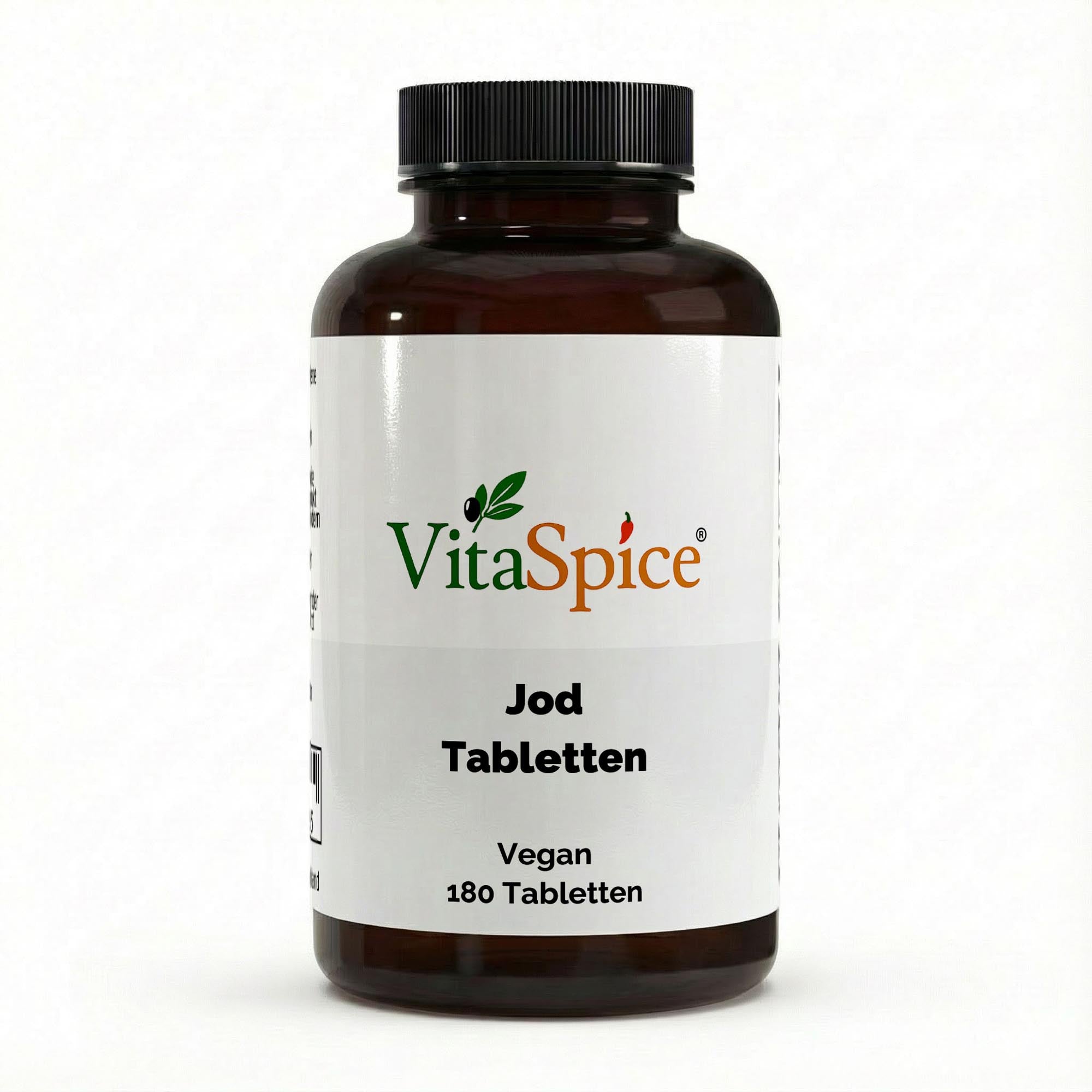 Jod 200µg Tabletten 180 Stück Dose Vorderseite - Hochdosiert für Schilddrüse und Stoffwechsel
