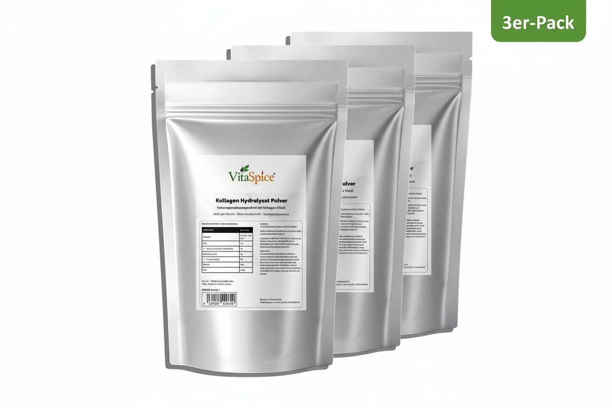 Kollagen Hydrolysat Pulver 3er-Pack Bundle - 3 Monate Vorrat mit 15% Mengenrabatt