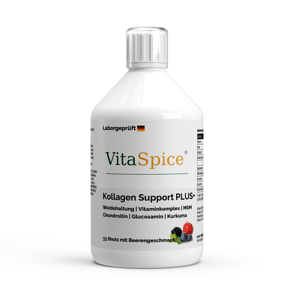VitaSpice Kollagen Support PLUS+ Shots - Wild Berry - 500ml (33 Shots à 15 ml)