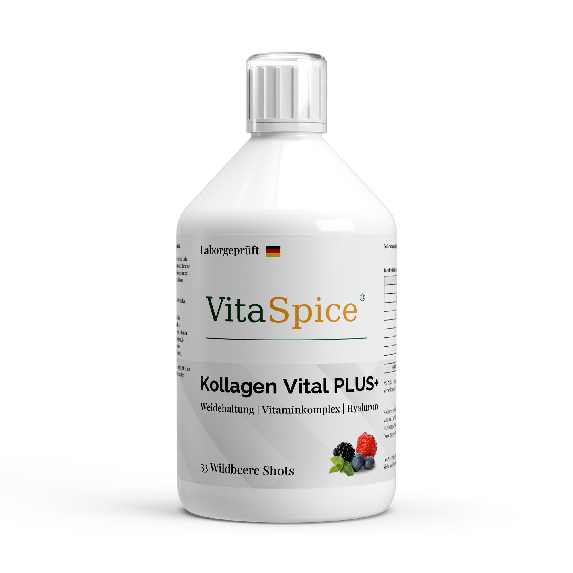Kollagen Vital PLUS+ Shots - Wild Berry - 500ml (33 Shots à 15 ml)
