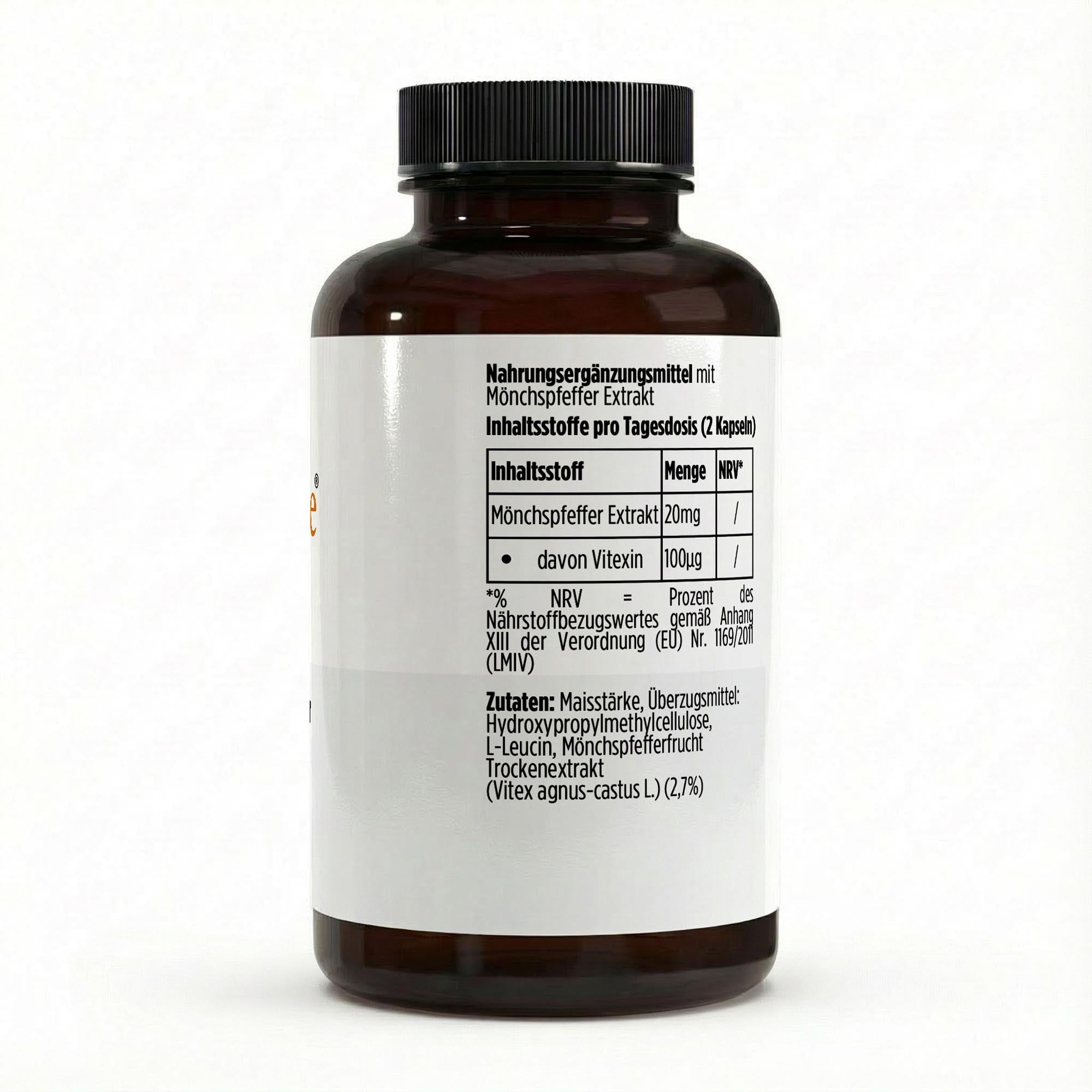 Mönchspfeffer 240 Kapseln Inhaltsstoffe und Nährwerte, hochdosierter Vitex agnus-castus Extrakt für hormonelles Gleichgewicht, vegan und laborgeprüft
