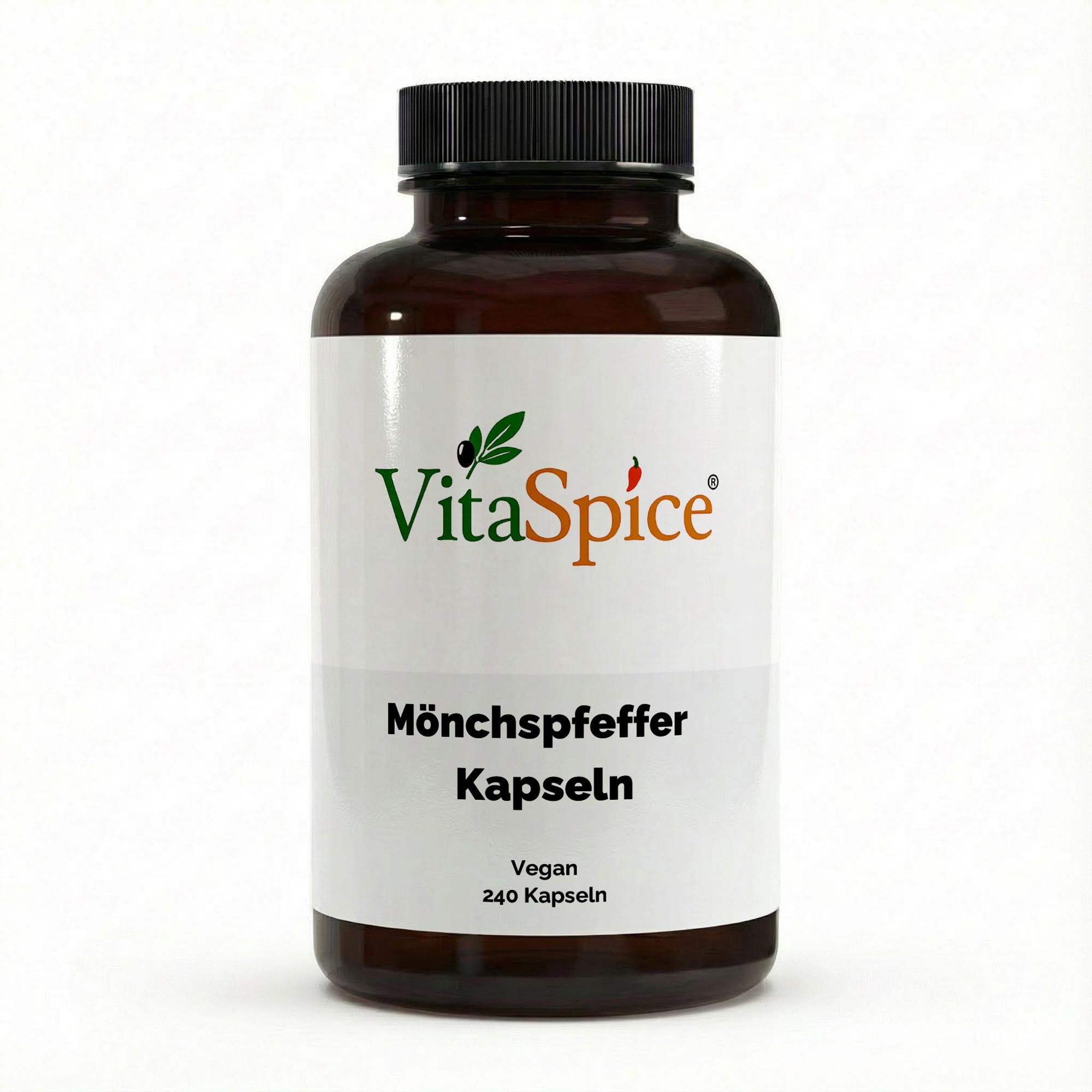 Mönchspfeffer 240 vegane Kapseln von VitaSpice in Kunststoffdose, hochdosierter Mönchspfefferfrucht-Extrakt für hormonelles Gleichgewicht und Frauengesundheit, Premium-Qualität abgefüllt und laborgeprüft in Deutschland

