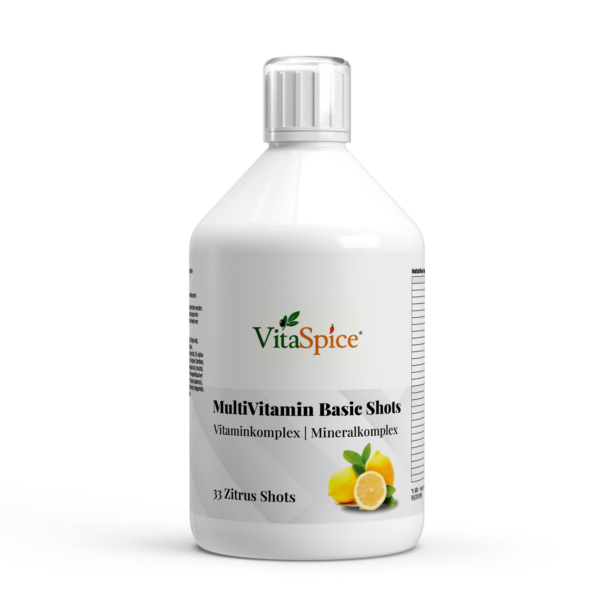 Multivitamin Basic Shots Flasche Vorderseite - Tägliche Vitaminversorgung
