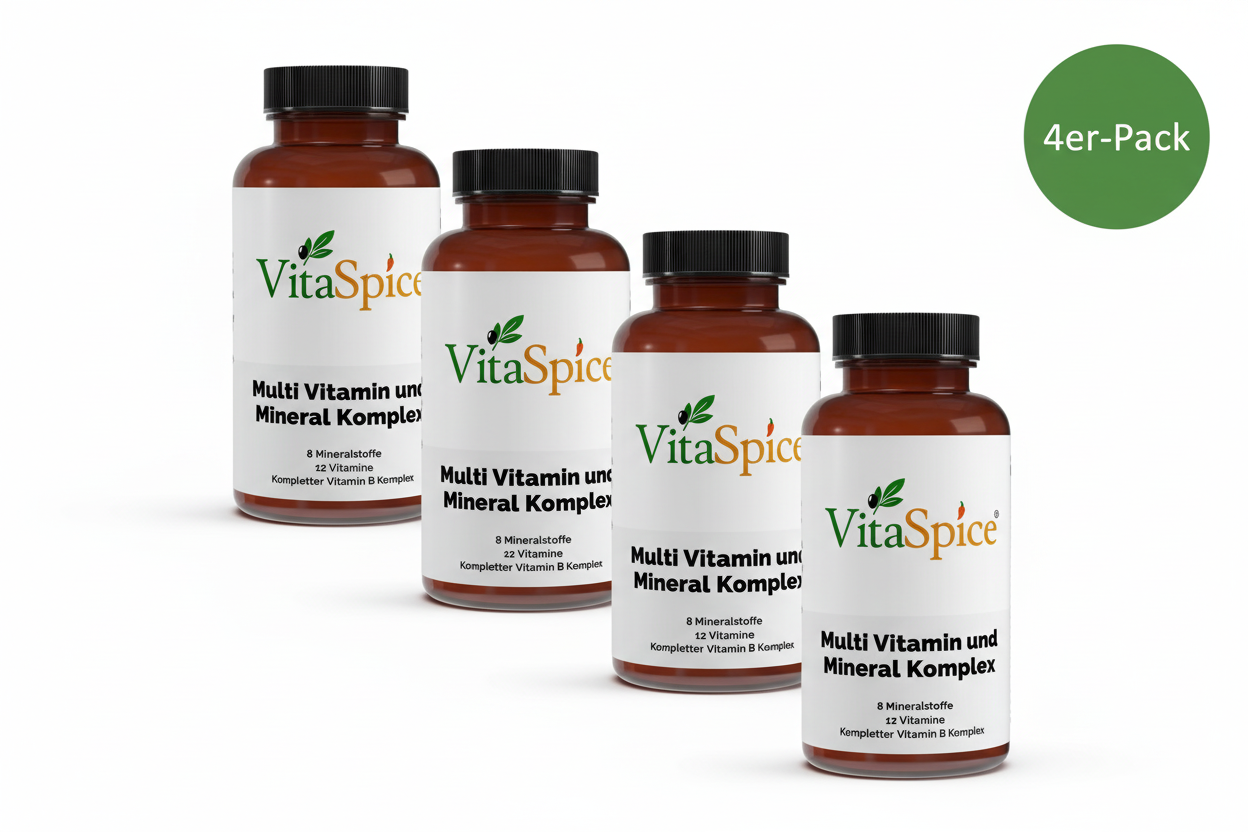 Multi Vitamin und Mineral Komplex 4er-Pack Bundle - 4 Monate Vorrat mit 20% Mengenrabatt