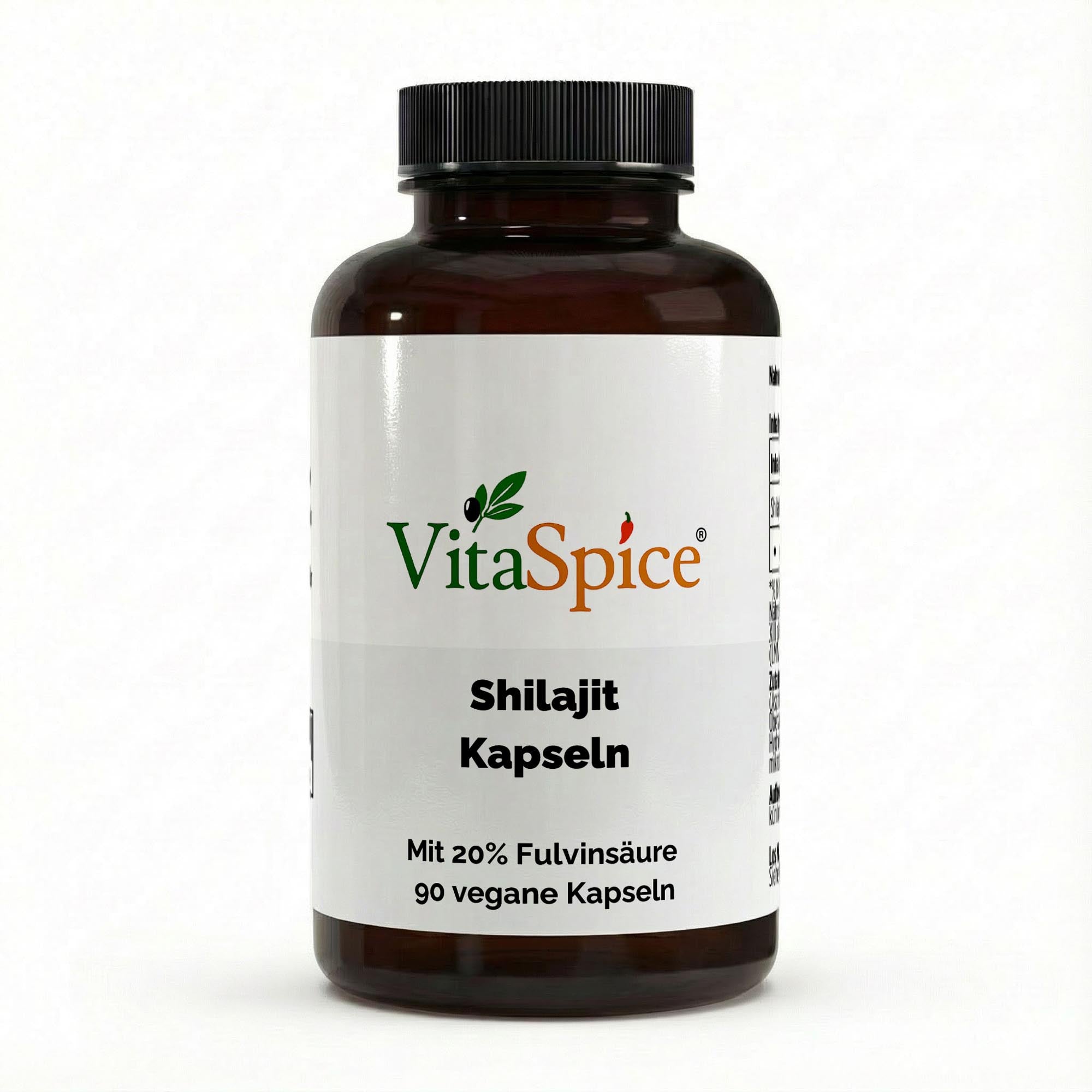 Shilajit 20% Fulvinsäure Kapseln 90 Stück Dose Vorderseite - Himalaya-Harz für Energie und Vitalität
