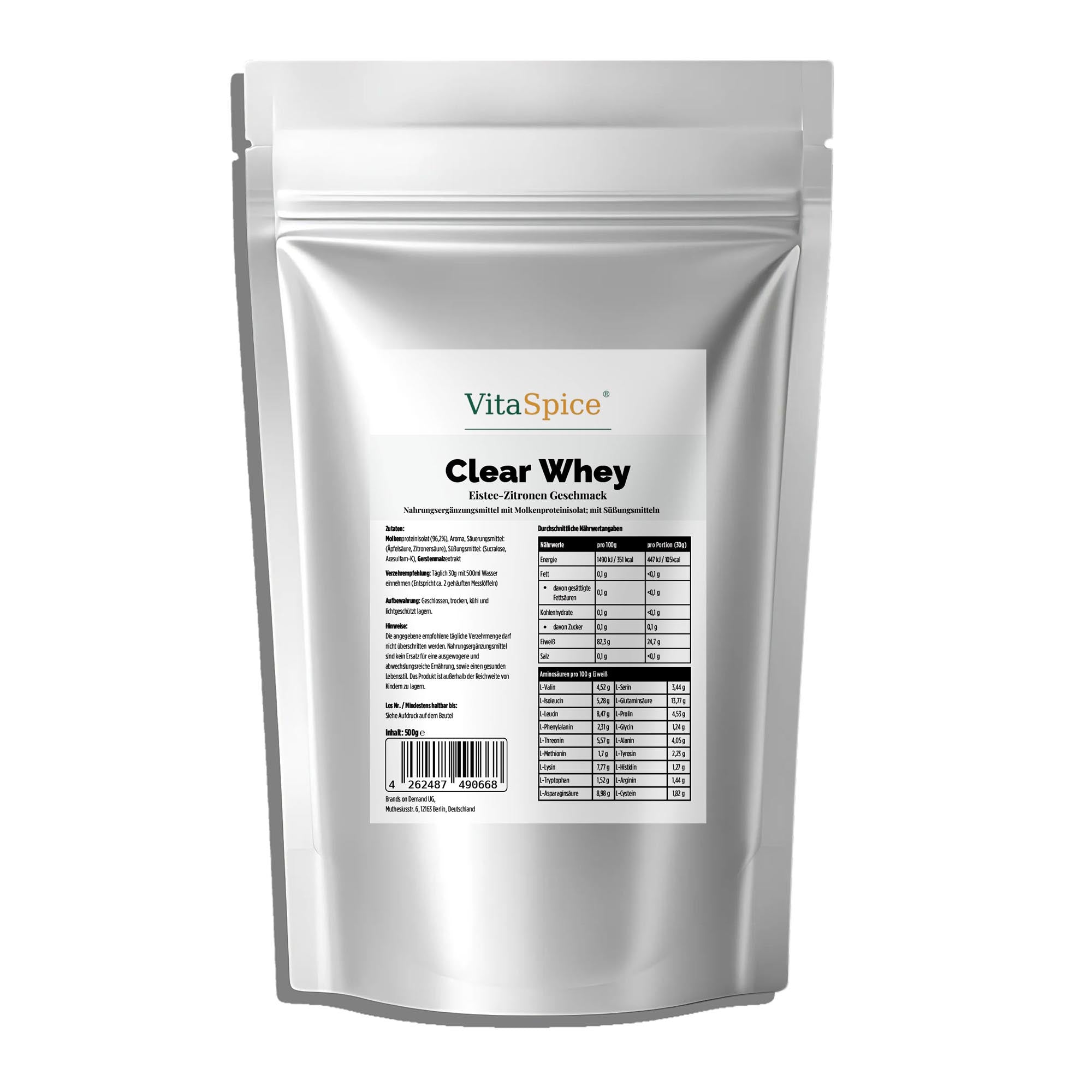 VitaSpice Clear Whey Zitrone 500g Doypack
