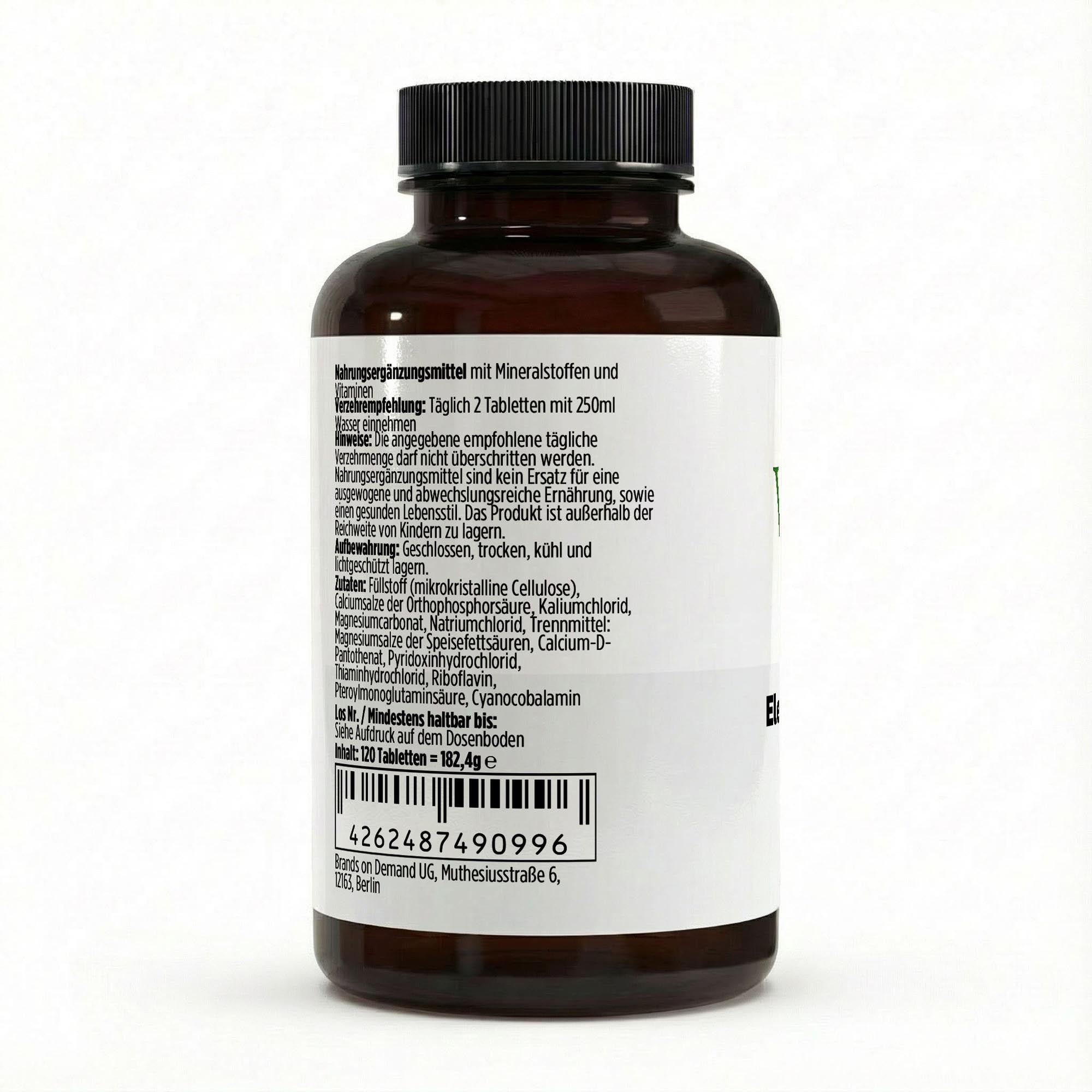 VitaSpice Elektrolyte Komplex Tabletten Vegan Verzehrempfehlung Zutaten