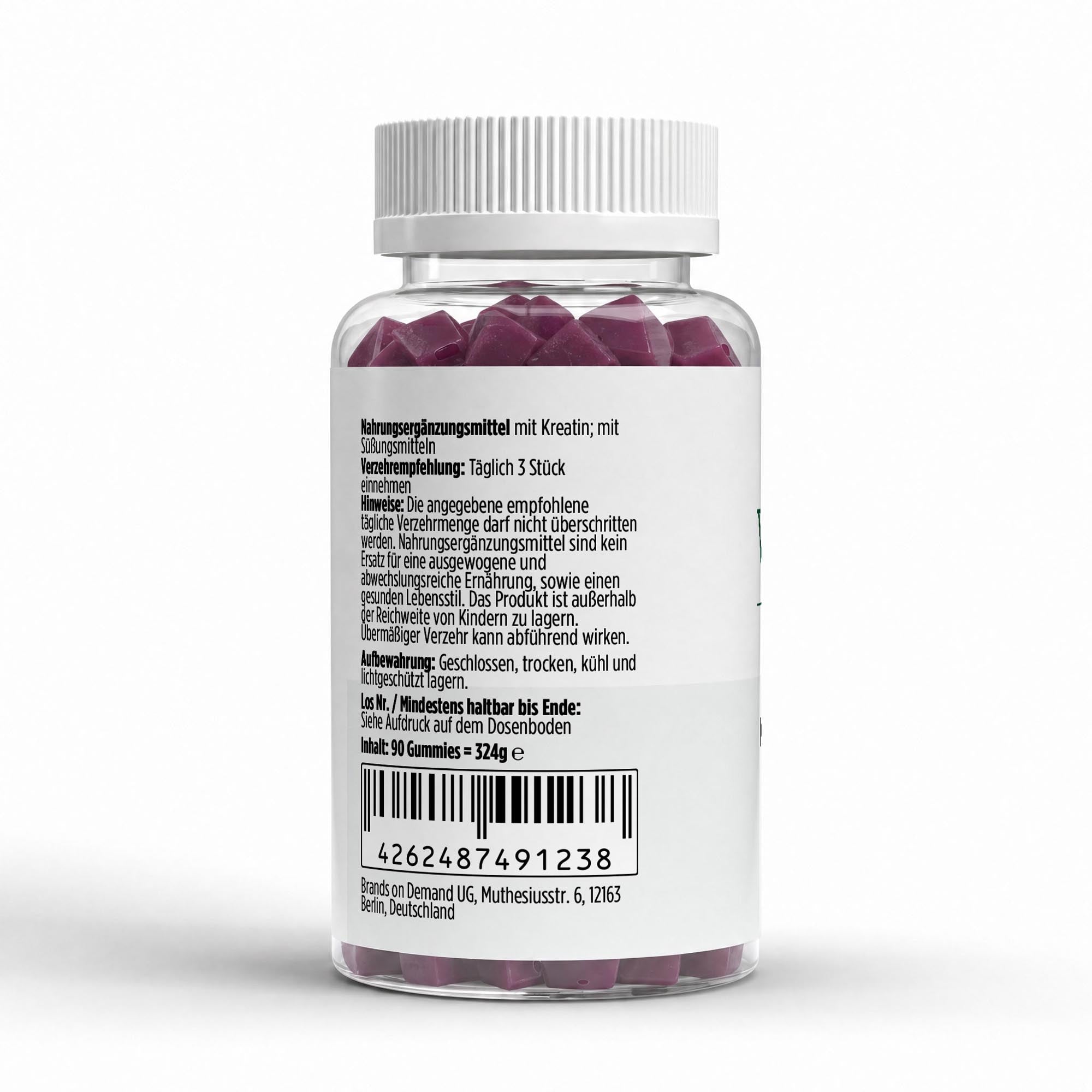 VitaSpice Kreatin Gummies Kirsche – 90 Stück, Verzehrempfehlung
