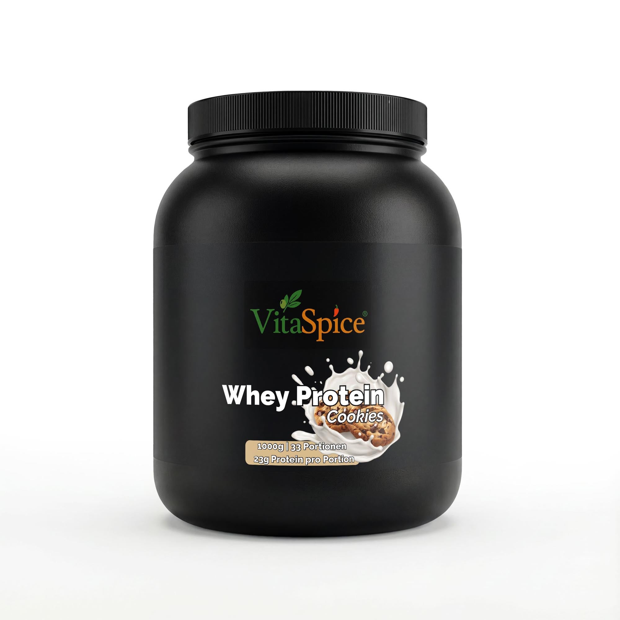 VitaSpice Premium Whey Protein Cookies 1000g – Hochwertiges Molkenprotein mit Cookies-Geschmack für Muskelaufbau
