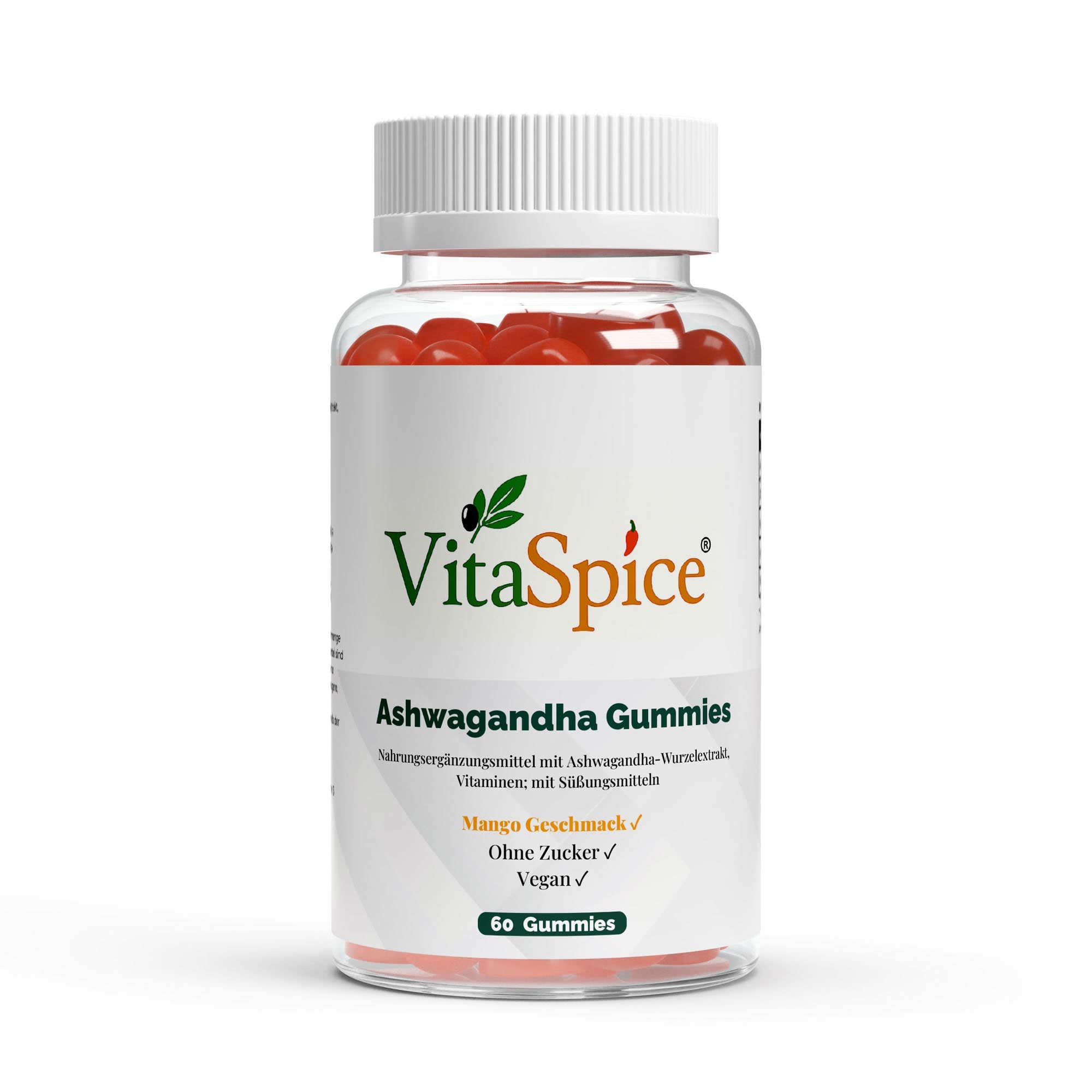 Premium Ashwagandha Vitamin B6 Gummies Dose Vorderseite - KSM-66 mit B6 vegane Fruchtgummis
