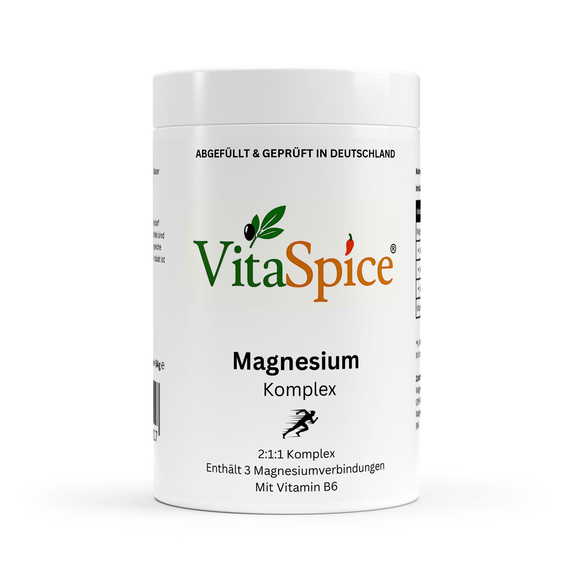 Magnesium Komplex Vitamin B6 Dose Vorderseite - Magnesium mit B6 für Muskeln und Nerven
