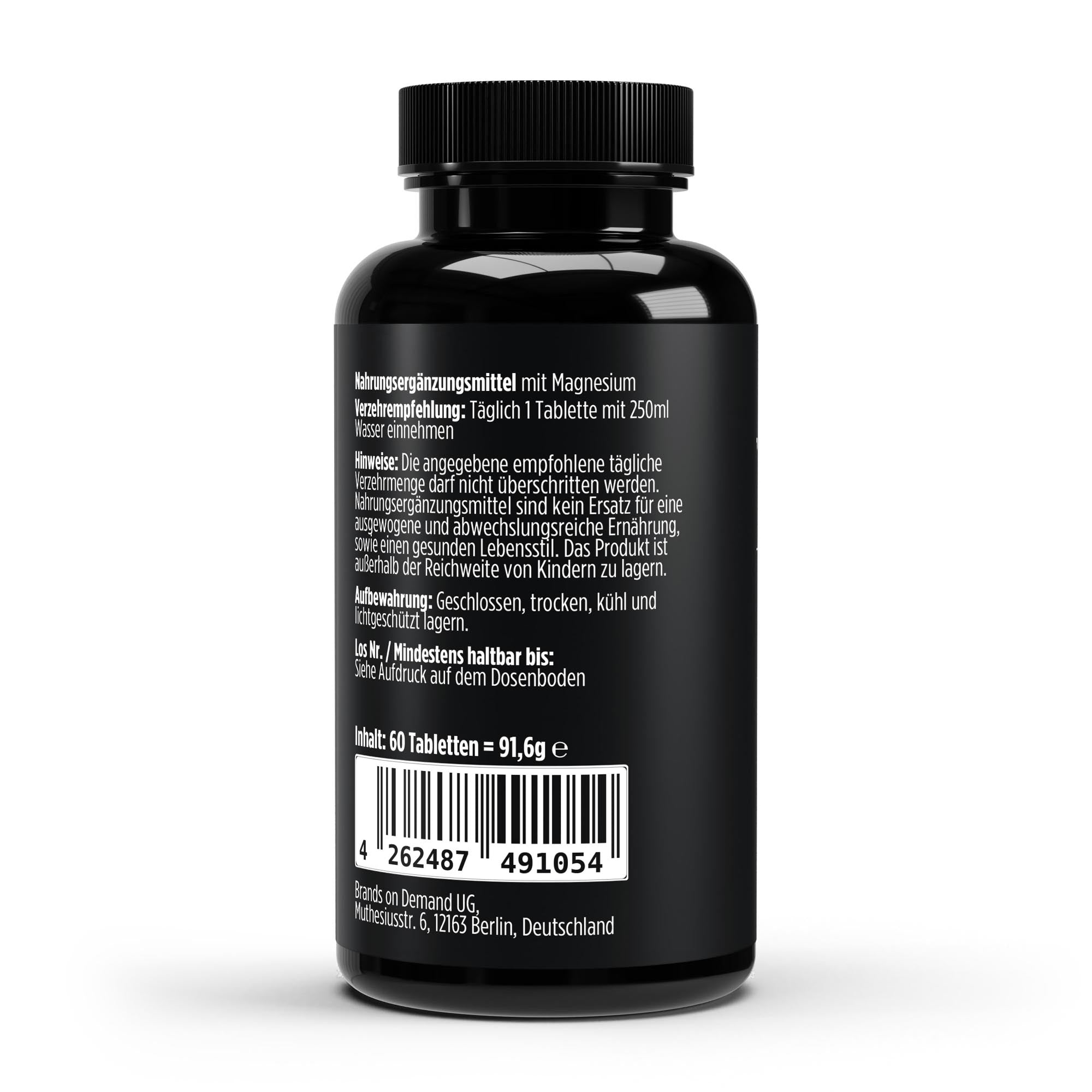 Magnesium 4fach Komplex – Citrat, Bisglycinat, Malat & Taurat für die Muskelfunktion – Ansicht 2/3