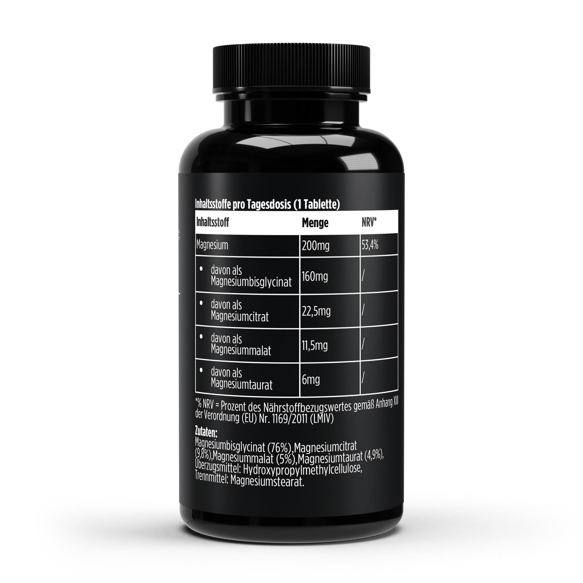 Magnesium 4fach Komplex – Citrat, Bisglycinat, Malat & Taurat für die Muskelfunktion – Ansicht 3/3