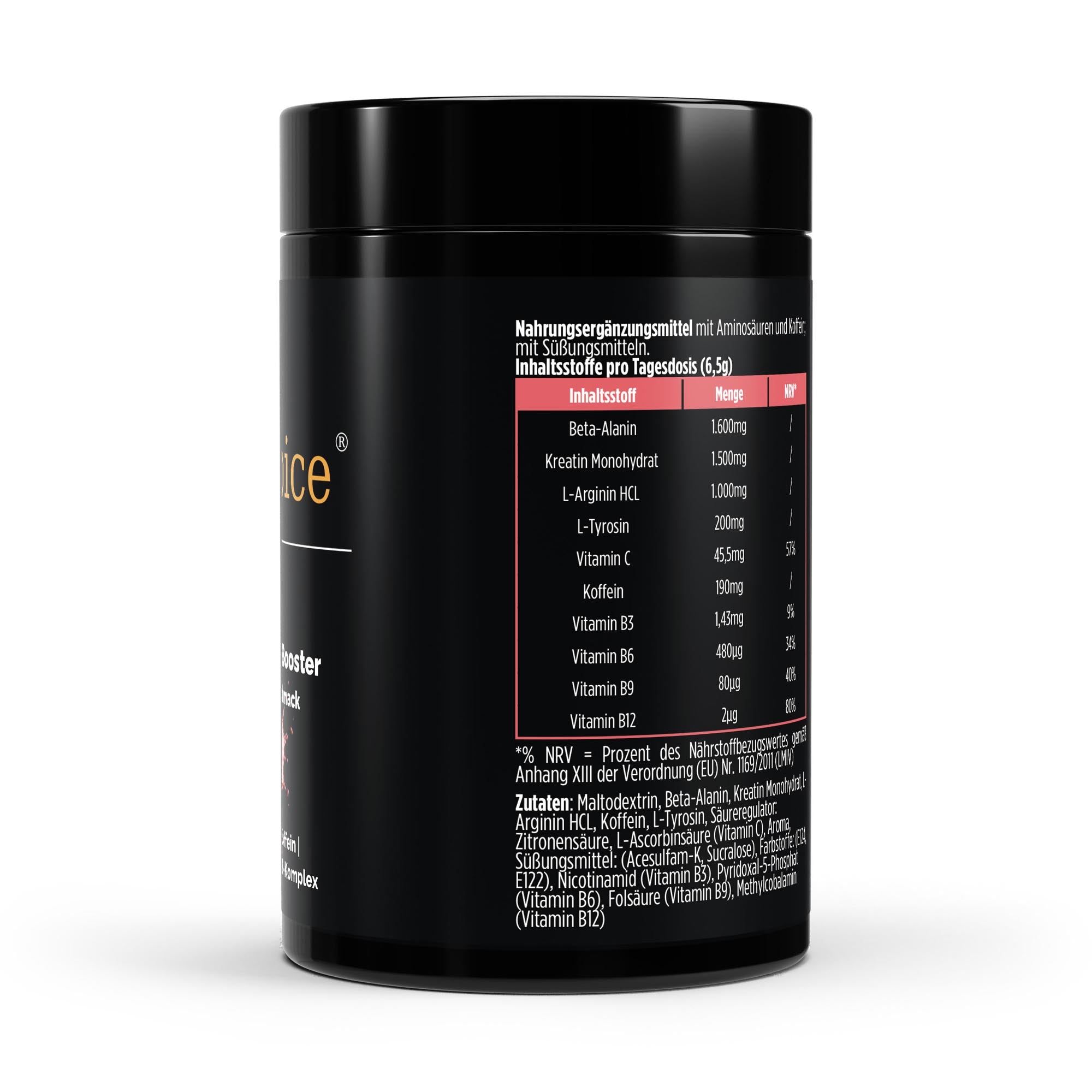 Pre-Workout Booster Himbeere – mit Beta-Alanin & Koffein für Energie & Pump – Ansicht 3/3