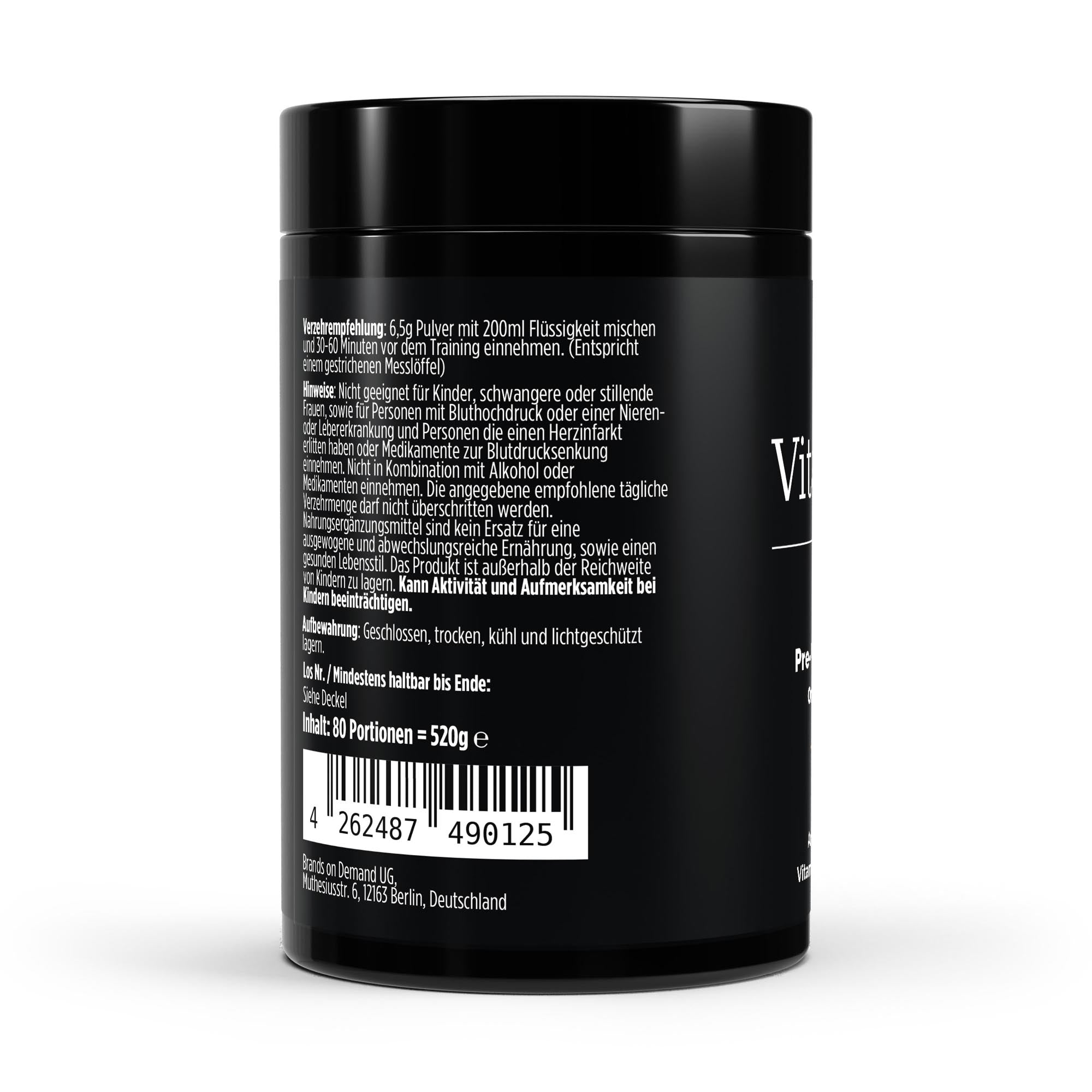 Pre-Workout Booster Orange – mit Beta-Alanin & Koffein für Energie & Pump – Ansicht 2/3