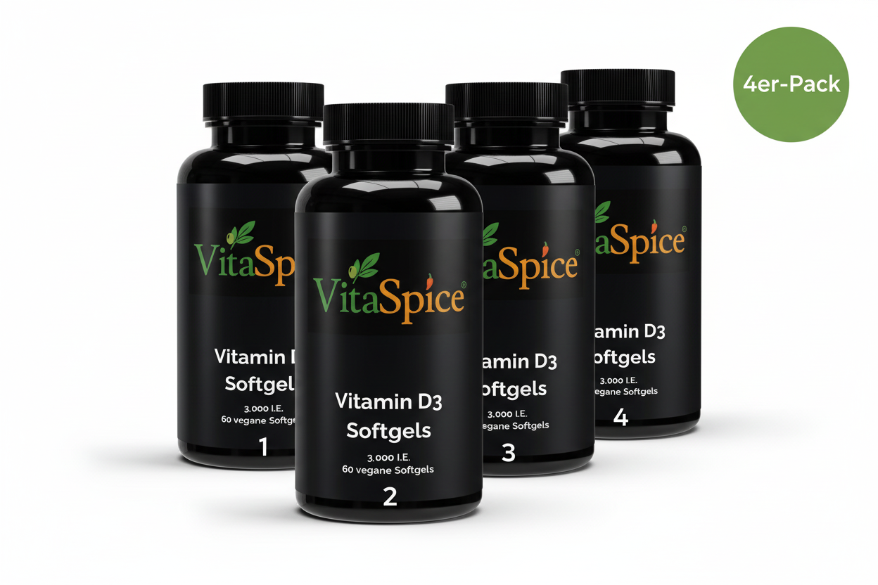 Vitamin D3 3000 IE 4er-Pack Bundle - 4 Monate Vorrat mit 20% Mengenrabatt