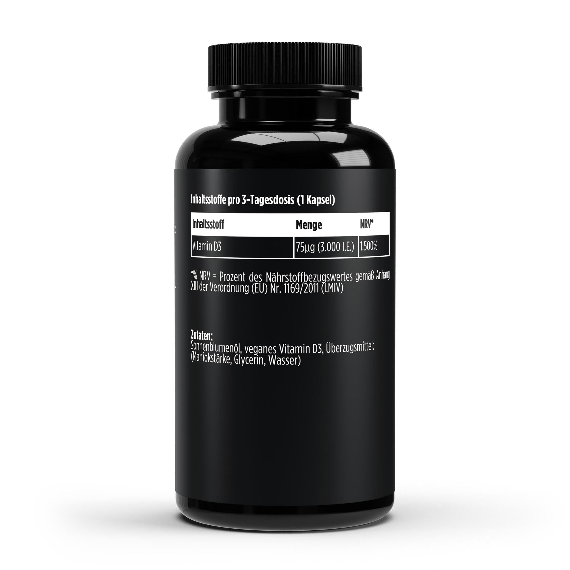 Vitamin D3 3.000 I.E. – hochdosiert & vegan für Immunsystem und Knochen – Ansicht 3/3